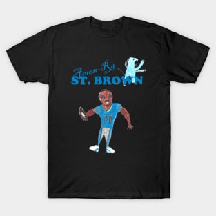 Amon-Ra St. Brown Lions Drawing T-Shirt